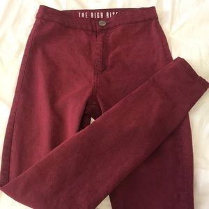 Maroon High Rise Jeggings